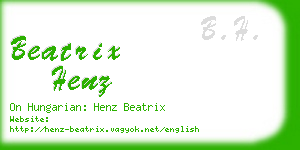 beatrix henz business card